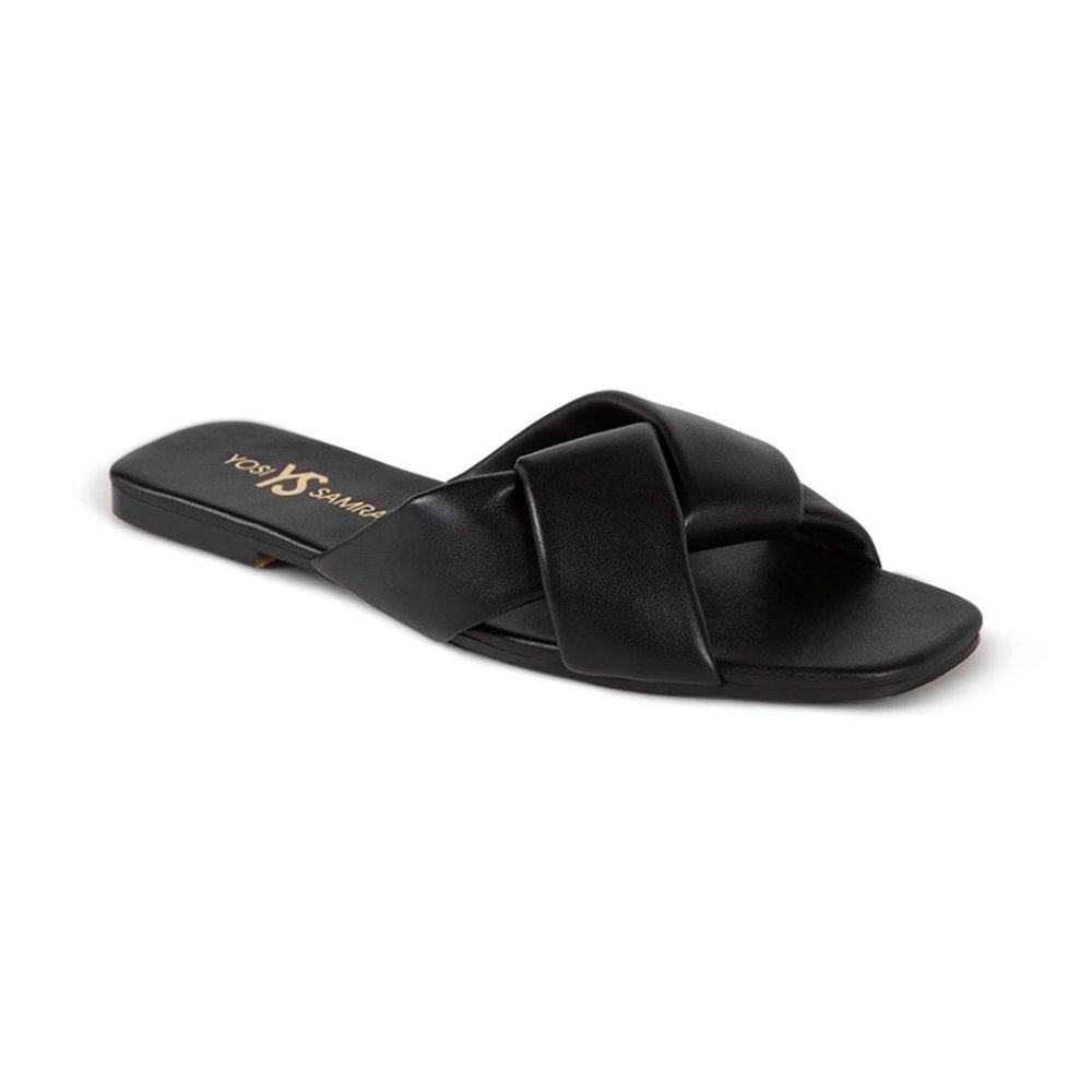Yosi Samra Nancy Slide in Black Leather Authentic